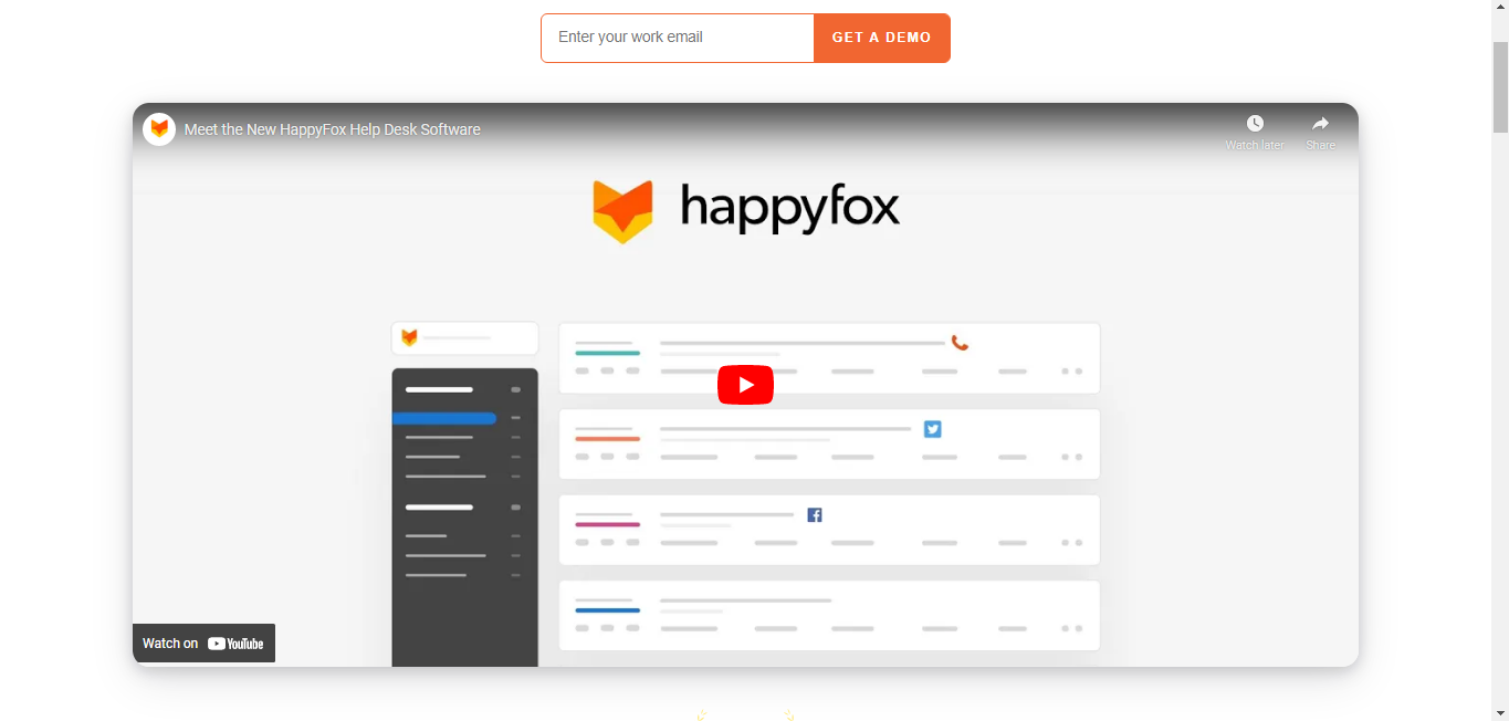 HappyFox site Screenshot